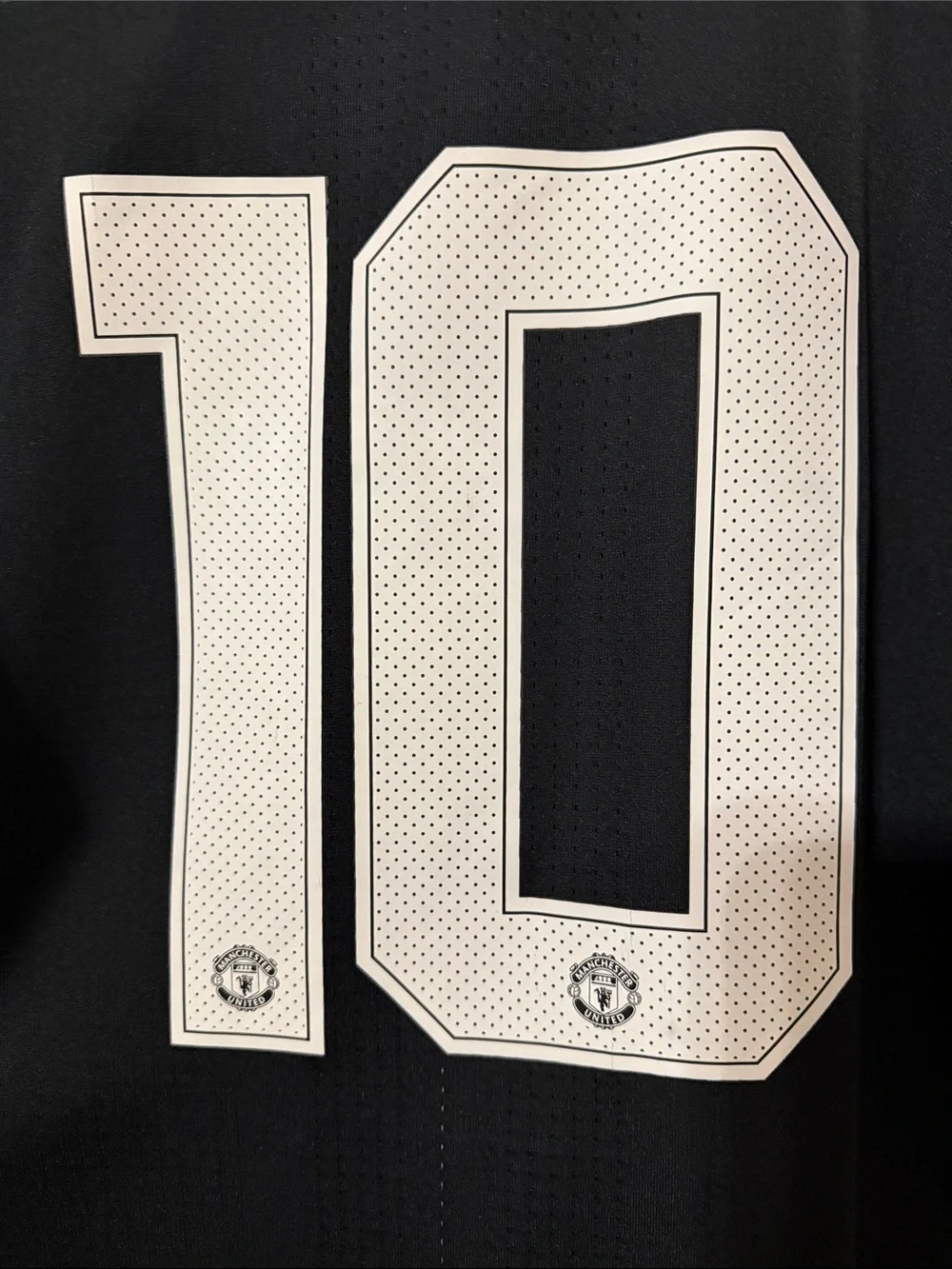 adidas Black Manchester United Short-Sleeve Football Jersey with White Stripes